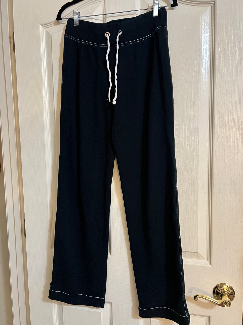 Merona Black Jogger Sweatpants with White Drawcord & White Stitching